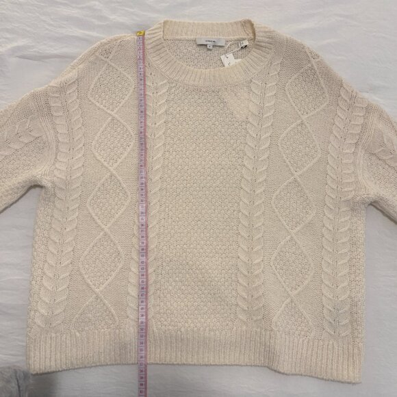 NWT Vince Cable Knit Sweater Ivory Merino Wool-Blend (Size M) - Picture 10 of 12